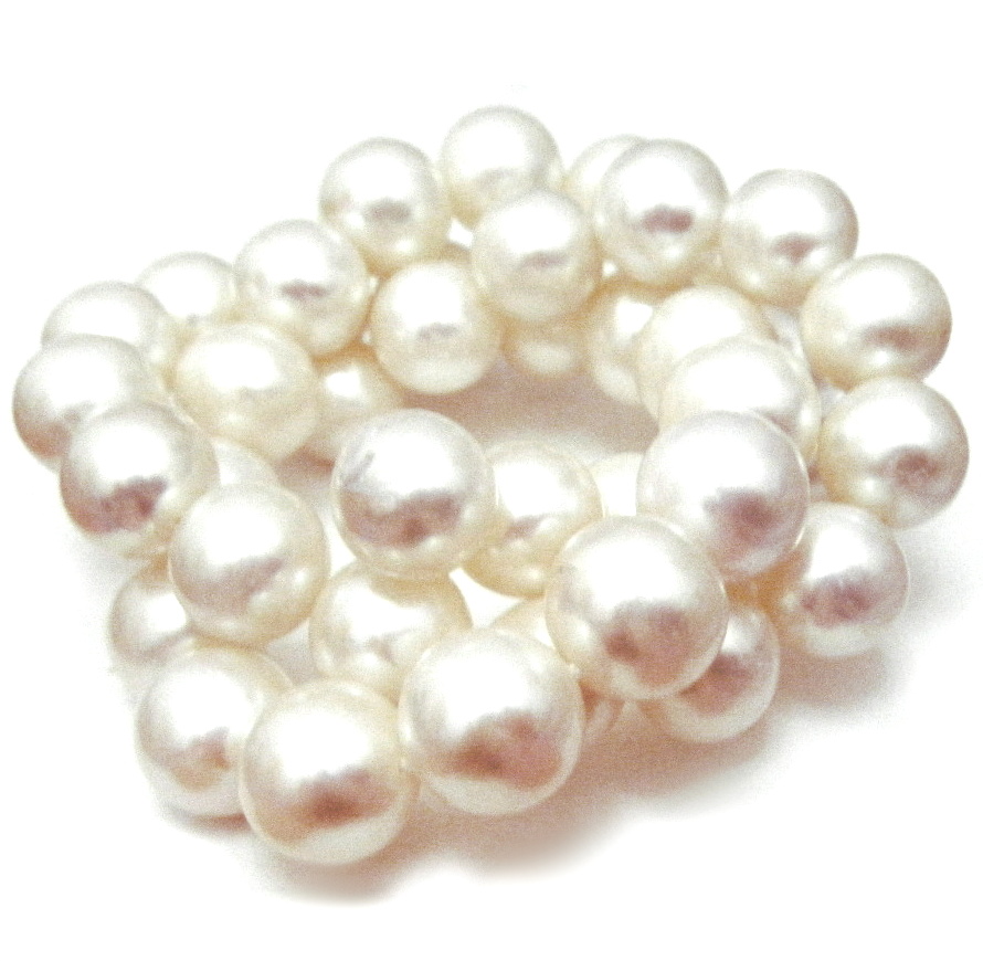 White AAA 9.5-10.5mm Round Pearls Strand